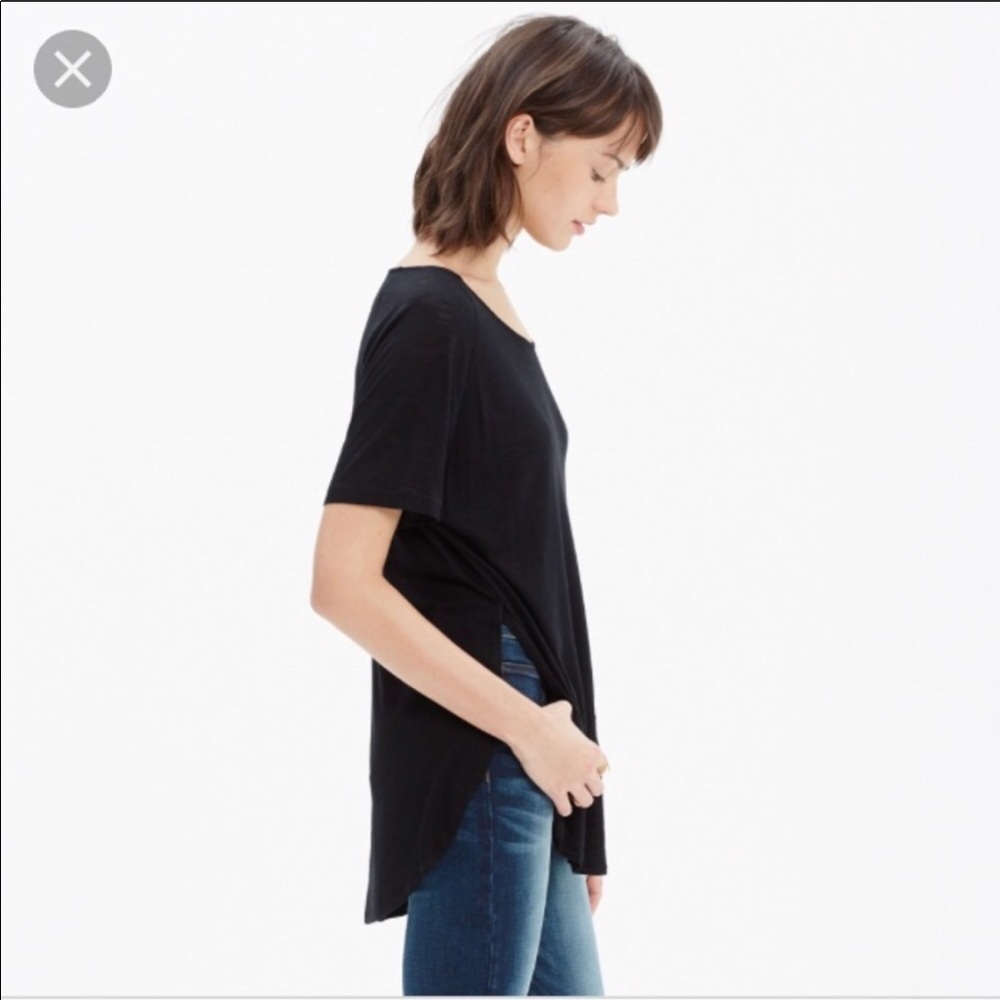 MADEWELL Anthem Slide Slit Black  Tee  | Large
